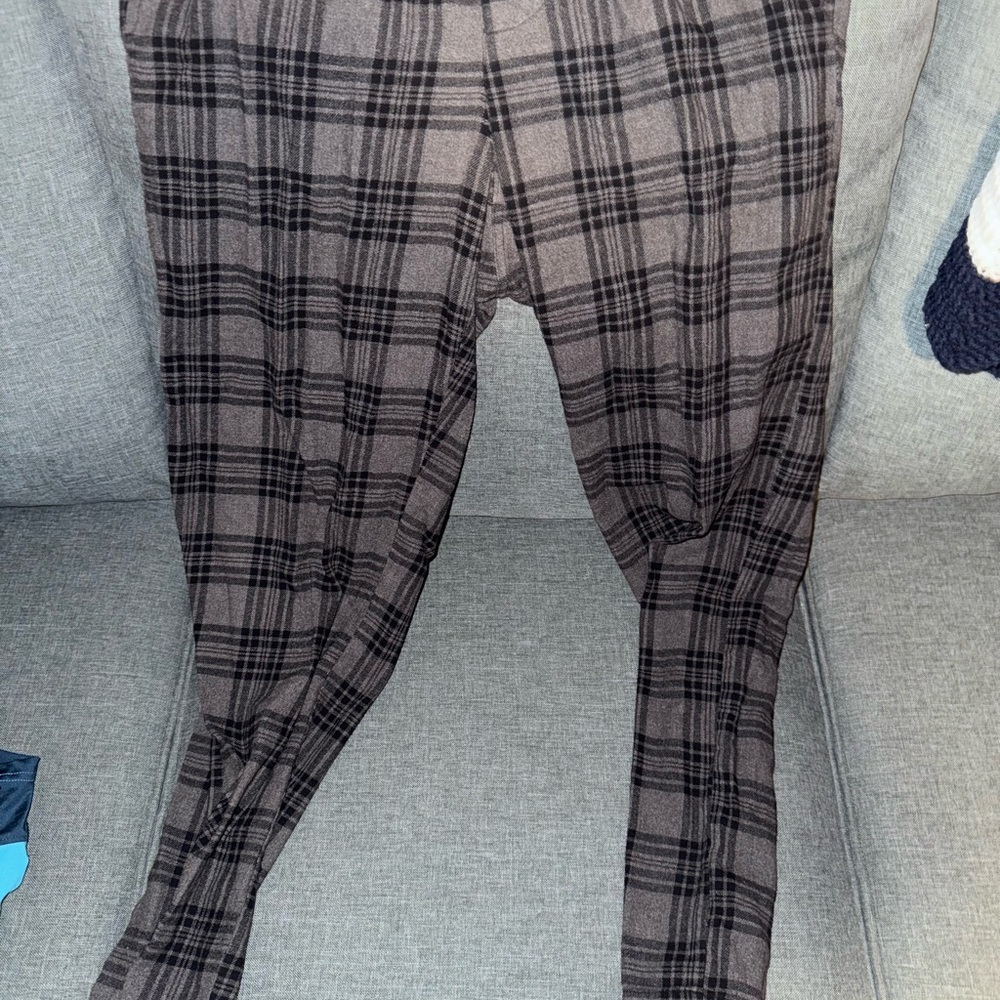 Men's Black Plaid Pants